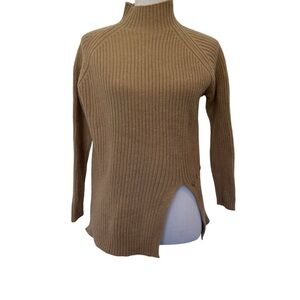 Style tan soft turtleneck sweater.